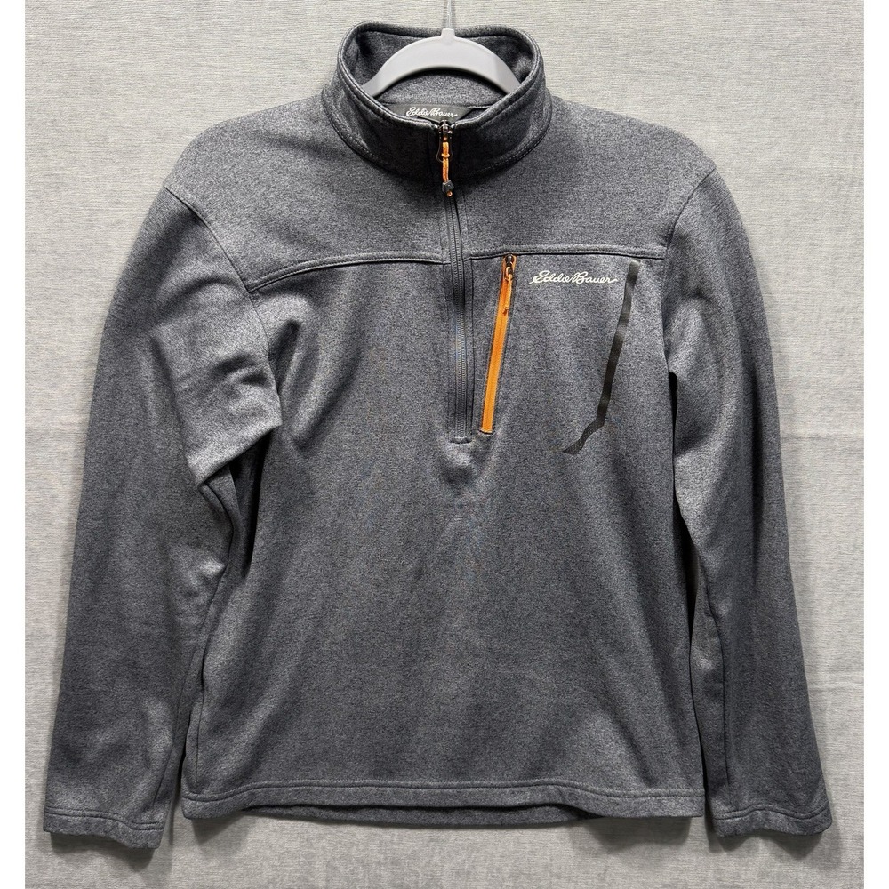 Eddie Bauer First Ascent 1/4-Zip Fleece Sweater Mens Medium Grey Pullover